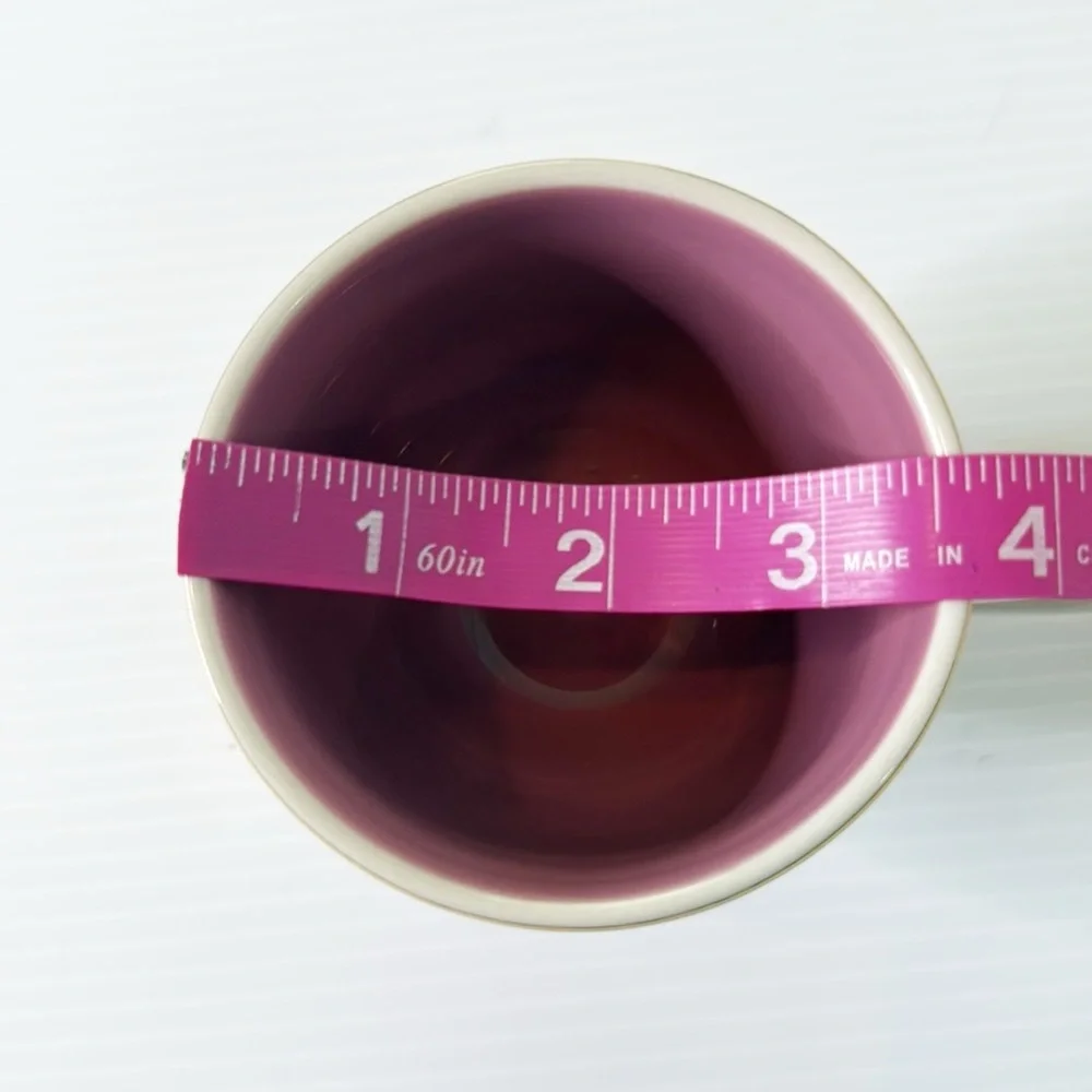 Anthropologie Mauve/Gold Floral Pedestal Mugs - Pair of 2 - Picture 6 of 6